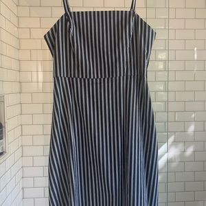 Blue and White Striped Dress